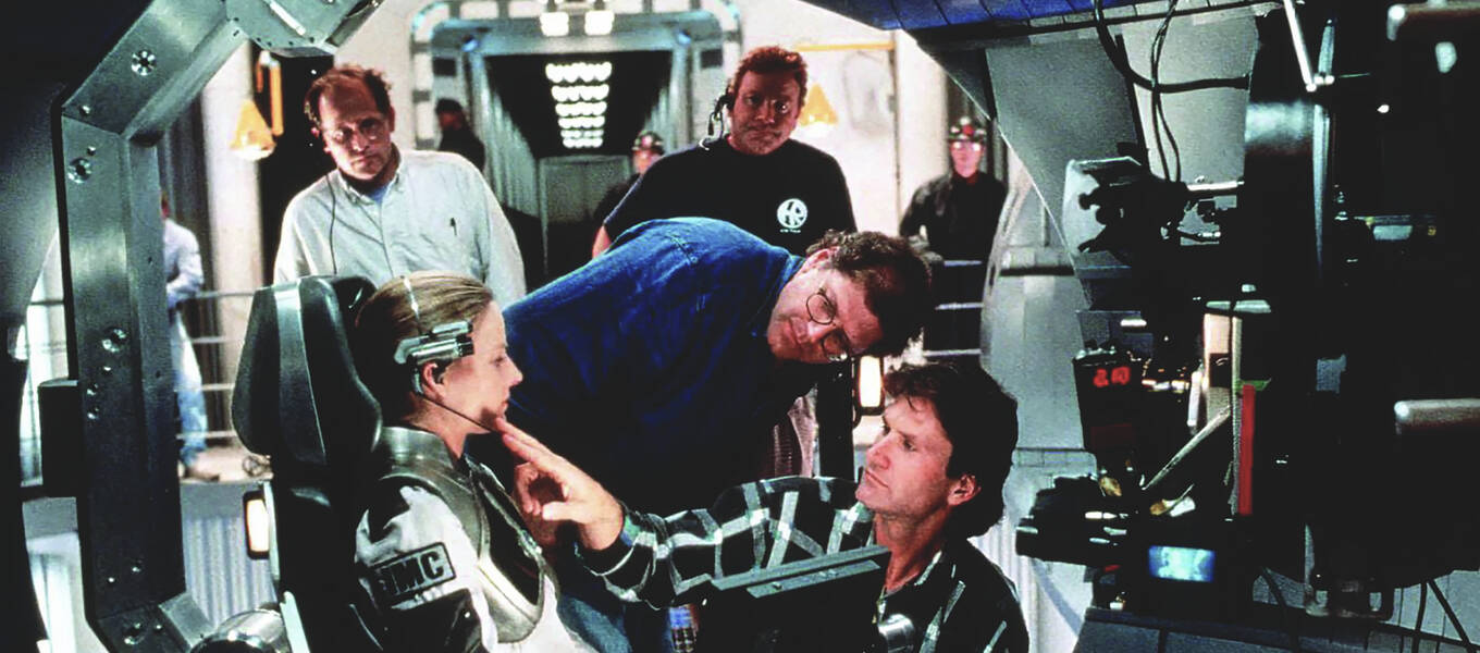 Alum Don Burgess on the set of Contact.