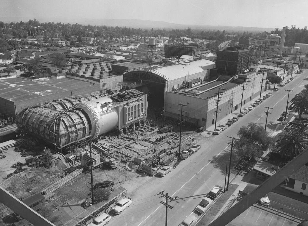 A historical photo of the former supersonic wind tunnel that houses ArtCenter