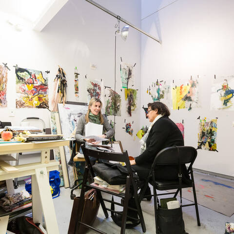 /women meeting in artist studio