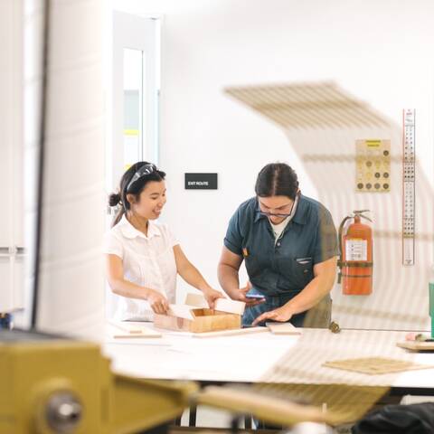 Design students tour a studio