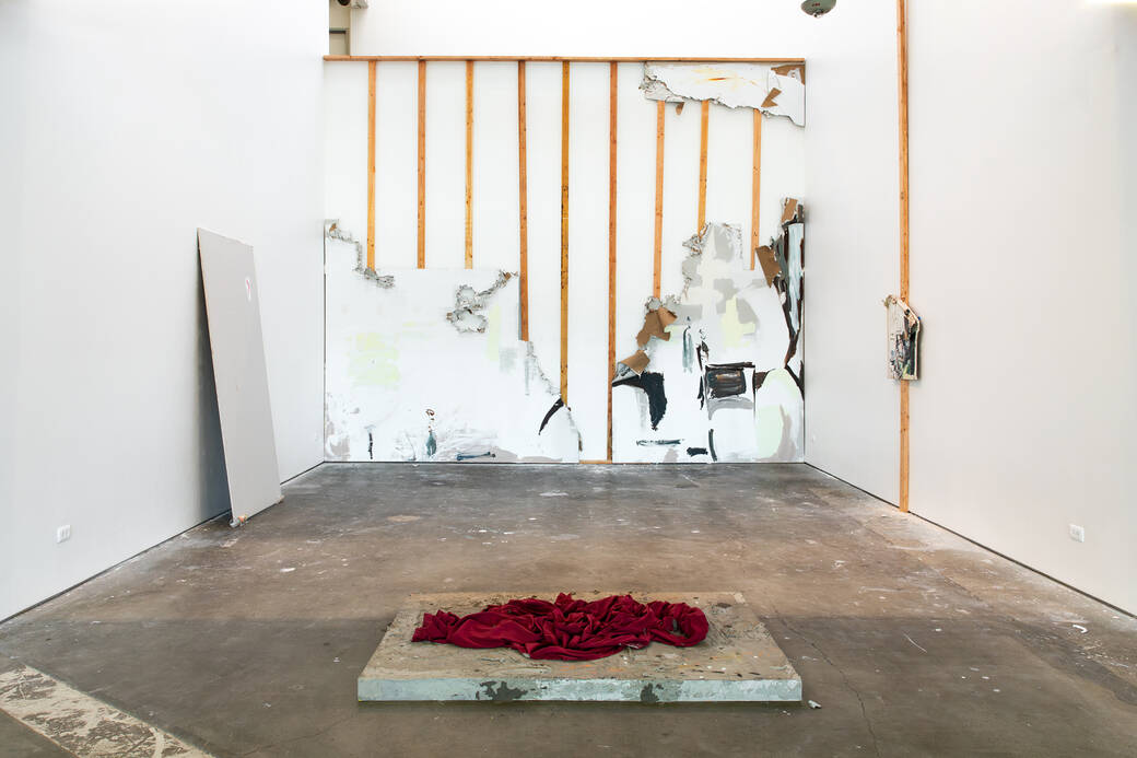 Installation view of Ugh, Fuck Me, I Don&rsquo;t Think This Unit is Big Enough to Cool This Whole Room by Josephine Zazueta.