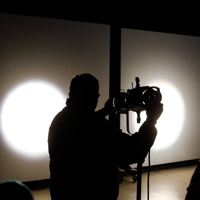 ArtCenter College of Design film student operating state-of-the-art camera equiptment