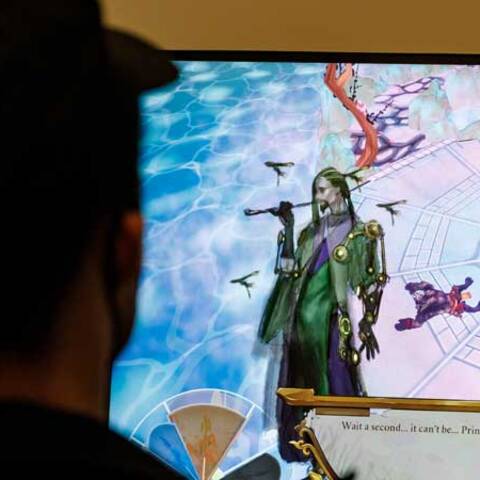 /Game Design class with student creating original game concepts through storytelling and worldbuilding at ArtCenter Summer Extension.