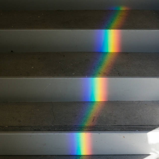 rainbow on stairs