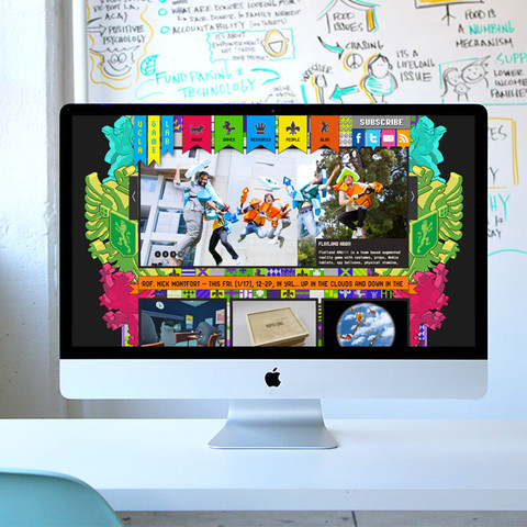 /Desktop computer with a website displayed by Matthew Manos
