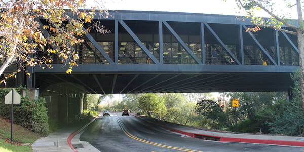 The iconic Ellwood building at ArtCenter