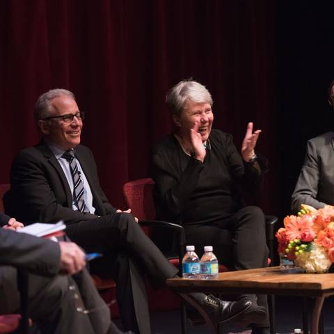 President Lorne Buchman with other Southern California college president