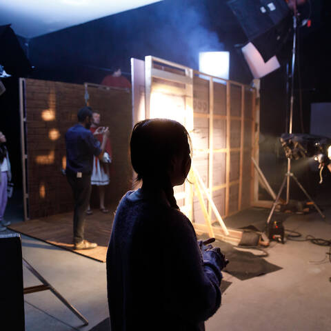 ArtCenter film student on set.